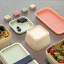 Milán Recipiente para Alimentos Cuadrado 0,33 l Tapa Verde